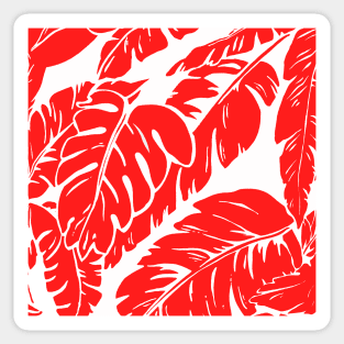 PALM LEAF RED TROPICAL PATTERN Sticker